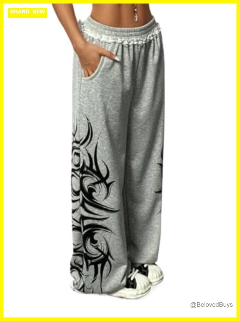 Y2K Wide Leg Baggy Grunge Double Waisted Drawstring Sweatpants Streetwear